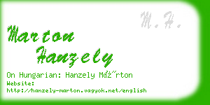 marton hanzely business card